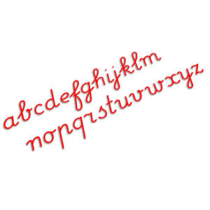 Medium Movable Alphabet: International Cursive - Red