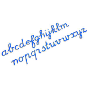 Medium Movable Alphabet: International Cursive - Blue