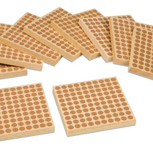 Wooden Square Of 100: Set Of 10