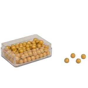 100 Golden Bead Units - Solid Beads Nylon (without hole)