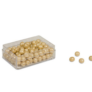 100 Golden Bead Units - Individual Beads Glass (with hole) (pictured)