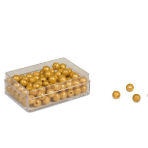 100 Golden Bead Units - Individual Beads Nylon (with hole)