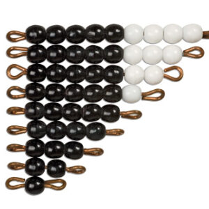 Black And White Bead Stairs - Individual Beads Glass: 1 Set