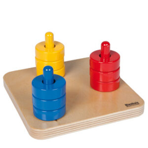 Colored Discs On Colored Dowels